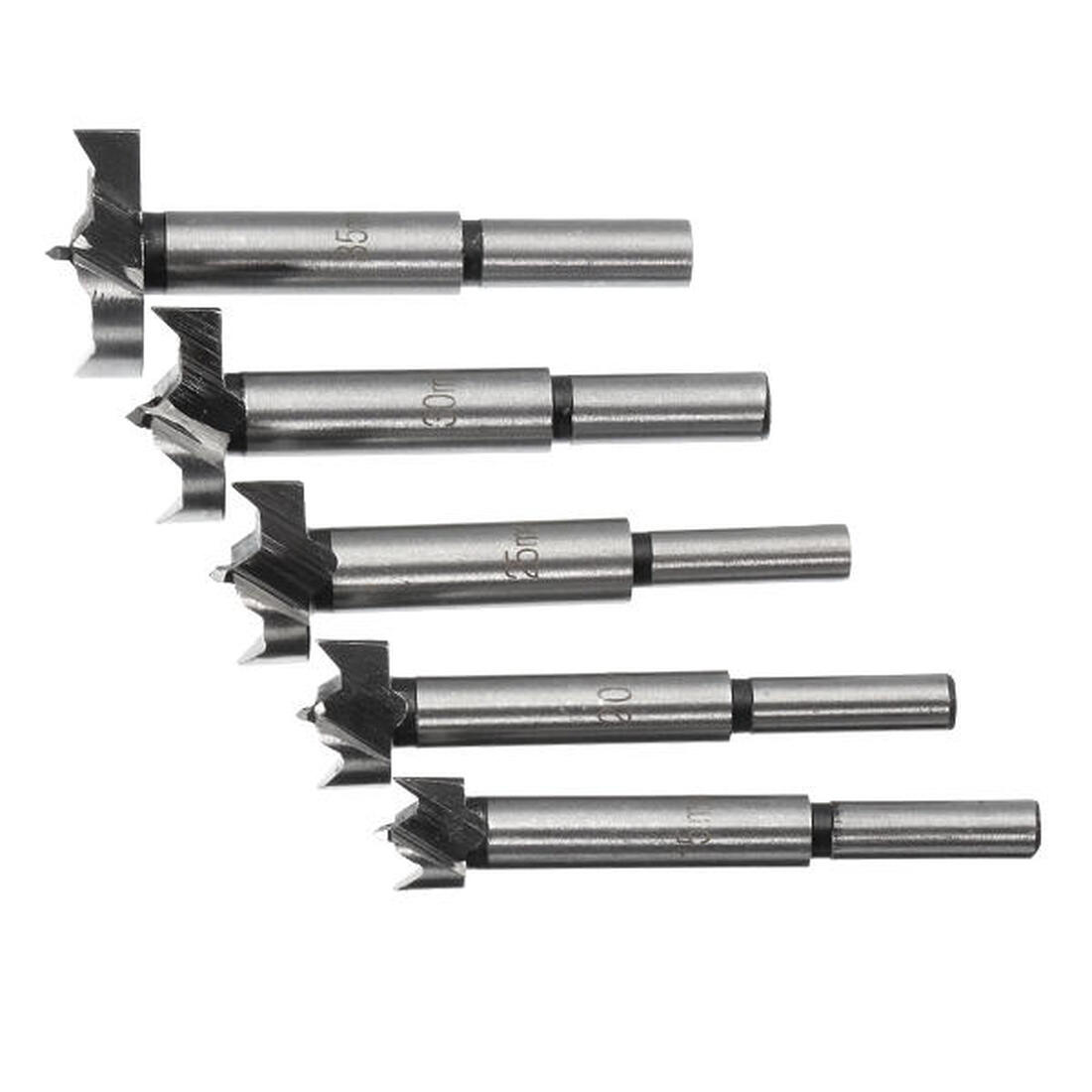 5Pcs 15-35mm Forstner Drill Bits Set Hinge Hole Cutters Wood Working ...