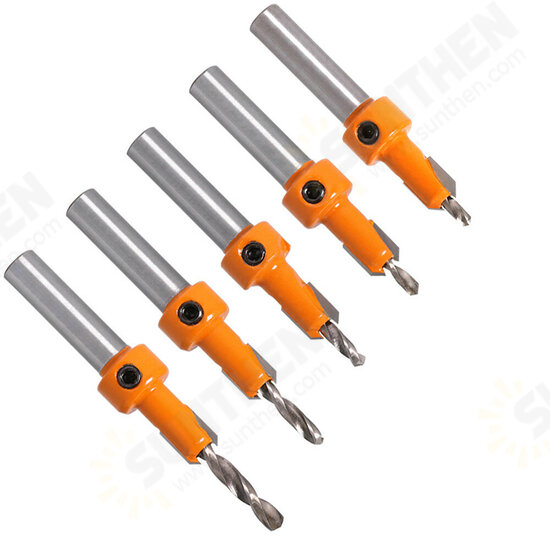5Pcs Carbide Tip 8mm Shank HSS Woodworking Countersink Router Bit Set Screw Extractor Remon Demolition for Wood Milling Cutter 5Pcs Carbide Tip 8mm Shank HSS Woodworking Countersink Router Bit Set Screw Extractor Remon Demolition for Wood Milling Cutter