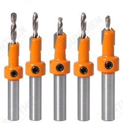 5Pcs Carbide Tip 8mm Shank HSS Woodworking Countersink Router Bit Set Screw Extractor Remon Demolition for Wood Milling Cutter 5Pcs Carbide Tip 8mm Shank HSS Woodworking Countersink Router Bit Set Screw Extractor Remon Demolition for Wood Milling Cutter