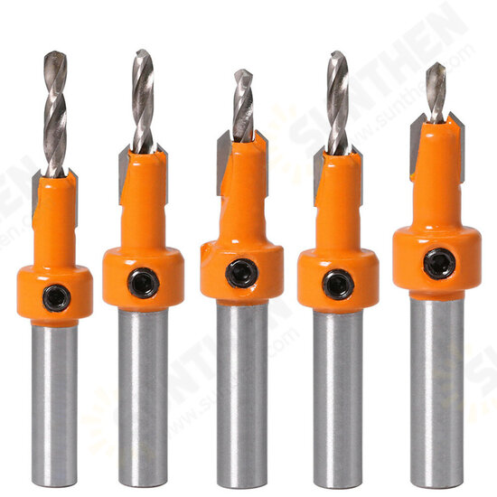 5Pcs Carbide Tip 8mm Shank HSS Woodworking Countersink Router Bit Set Screw Extractor Remon Demolition for Wood Milling Cutter 5Pcs Carbide Tip 8mm Shank HSS Woodworking Countersink Router Bit Set Screw Extractor Remon Demolition for Wood Milling Cutter