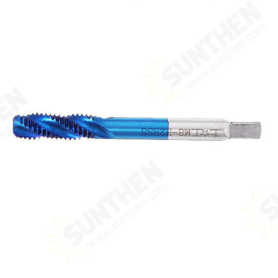 5Pcs M3-M8 Spiral Thread Screw Tap Drill Blue Nano Coated Machine Tap Metric Drill Bit Set