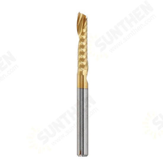 5pcs 3.175mm Shank 17mm Single Flute End Mill Cutter Titanium Coated Spiral Milling Cutter