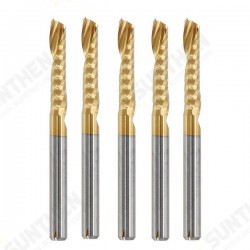 5pcs 3.175mm Shank 17mm Single Flute End Mill Cutter Titanium Coated Spiral Milling Cutter