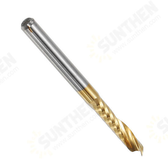 5pcs 3.175mm Shank 17mm Single Flute End Mill Cutter Titanium Coated Spiral Milling Cutter