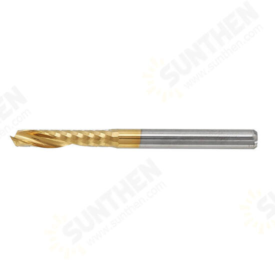 5pcs 3.175mm Shank 17mm Single Flute End Mill Cutter Titanium Coated Spiral Milling Cutter