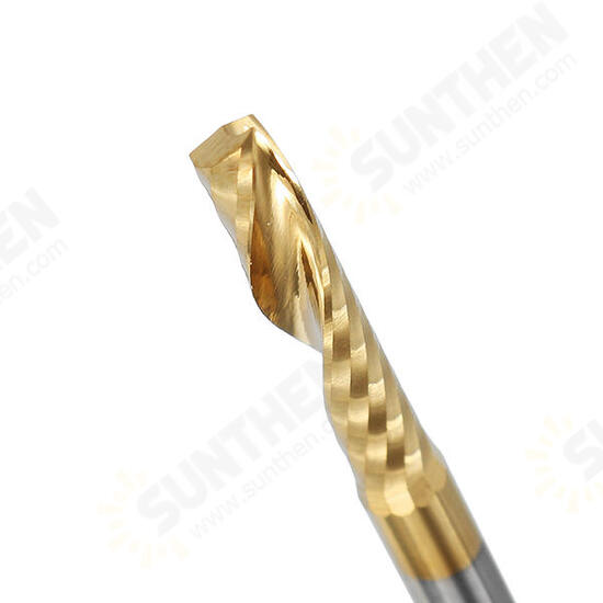 5pcs 3.175mm Shank 17mm Single Flute End Mill Cutter Titanium Coated Spiral Milling Cutter