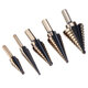 5pcs HSS Step Drill Bit Set Hole Cutter Drilling Tool Multiple Hole 50 Sizes with Aluminum Case 5pcs HSS Step Drill Bit Set Hole Cutter Drilling Tool Multiple Hole 50 Sizes with Aluminum Case