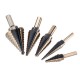 5pcs HSS Step Drill Bit Set Hole Cutter Drilling Tool Multiple Hole 50 Sizes with Aluminum Case