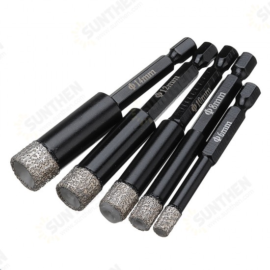 6-14mm Vaccum Brazed Diamond Dry Drill Bits Hole Saw Cutter for Granite Marble Ceramic Tile Glass 6-14mm Vaccum Brazed Diamond Dry Drill Bits Hole Saw Cutter for Granite Marble Ceramic Tile Glass