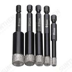 6-14mm Vaccum Brazed Diamond Dry Drill Bits Hole Saw Cutter for Granite Marble Ceramic Tile Glass