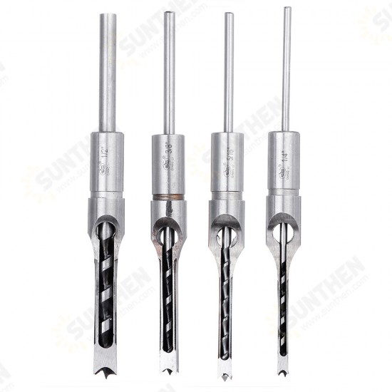 6.35/7.94/9.5/12.7mm Woodworking Square Hole Drill Bit Mortising Chisel 1/4 to 1/2 Inch 6.35/7.94/9.5/12.7mm Woodworking Square Hole Drill Bit Mortising Chisel 1/4 to 1/2 Inch