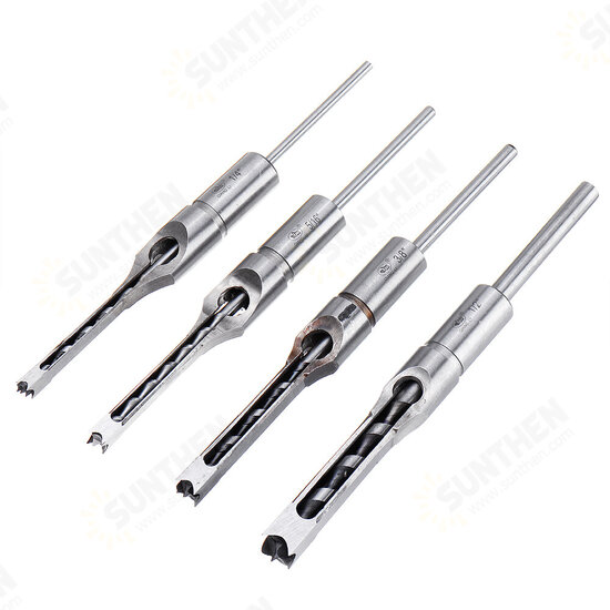 6.35/7.94/9.5/12.7mm Woodworking Square Hole Drill Bit Mortising Chisel 1/4 to 1/2 Inch 6.35/7.94/9.5/12.7mm Woodworking Square Hole Drill Bit Mortising Chisel 1/4 to 1/2 Inch