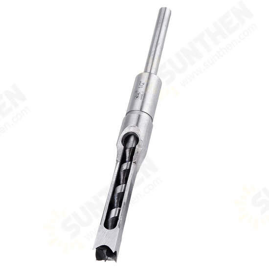 6.35/7.94/9.5/12.7mm Woodworking Square Hole Drill Bit Mortising Chisel 1/4 to 1/2 Inch