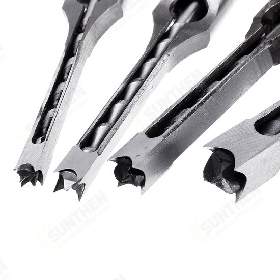 6.35/7.94/9.5/12.7mm Woodworking Square Hole Drill Bit Mortising Chisel 1/4 to 1/2 Inch