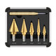 6Pcs HSS Titanium Coated Step Drill Bit With Center Punch Drill Set Hole Cutter Drilling Tool 6Pcs HSS Titanium Coated Step Drill Bit With Center Punch Drill Set Hole Cutter Drilling Tool