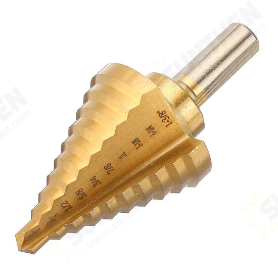 6Pcs HSS Titanium Coated Step Drill Bit With Center Punch Drill Set Hole Cutter Drilling Tool 6Pcs HSS Titanium Coated Step Drill Bit With Center Punch Drill Set Hole Cutter Drilling Tool