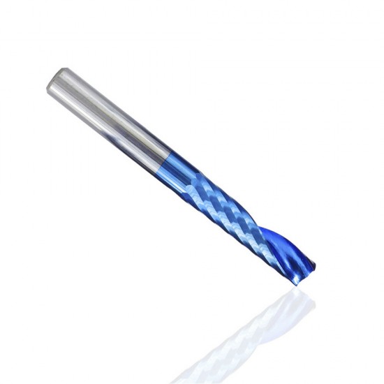 6mm Shank 1 Flute Spiral End Mill Carbide End Mill Blue Nano Coating CNC Router Bit Single Flute End Mill Milling Cutter