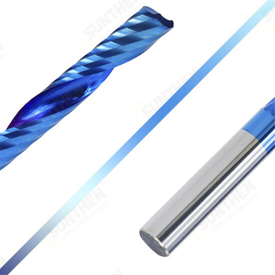 6mm Shank 1 Flute Spiral End Mill Carbide End Mill Blue Nano Coating CNC Router Bit Single Flute End Mill Milling Cutter