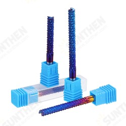 6mm Shank 22/25/32/42/52mm Tungsten Carbide Milling Cutter Blue Nano Coated End Mill