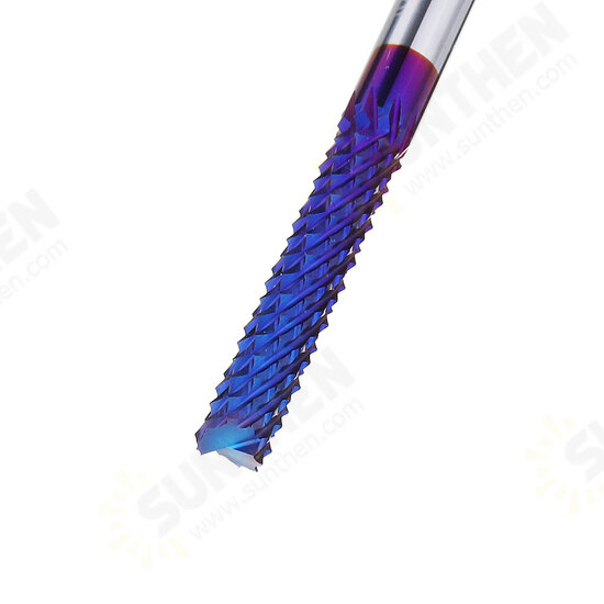 6mm Shank 32mm Tungsten Carbide Milling Cutter Blue Nano Coated End Mill