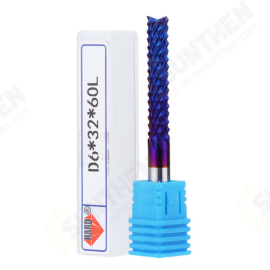 6mm Shank 32mm Tungsten Carbide Milling Cutter Blue Nano Coated End Mill 6mm Shank 32mm Tungsten Carbide Milling Cutter Blue Nano Coated End Mill