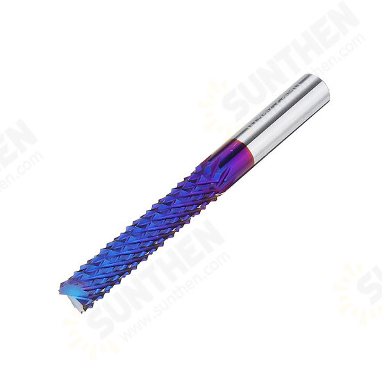 6mm Shank 32mm Tungsten Carbide Milling Cutter Blue Nano Coated End Mill