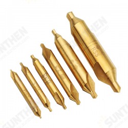 6pcs 1/1.5/2/2.5/3/5mm Center Drills 60 Degree HSS Titanium Coated Countersink Drill Bit 6pcs 1/1.5/2/2.5/3/5mm Center Drills 60 Degree HSS Titanium Coated Countersink Drill Bit