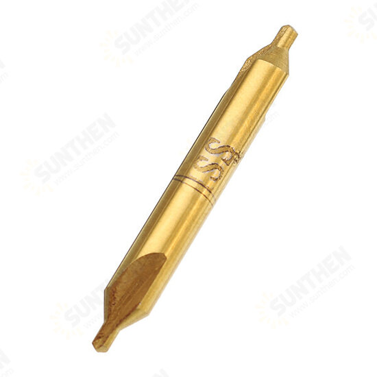 6pcs 1/1.5/2/2.5/3/5mm Center Drills 60 Degree HSS Titanium Coated Countersink Drill Bit