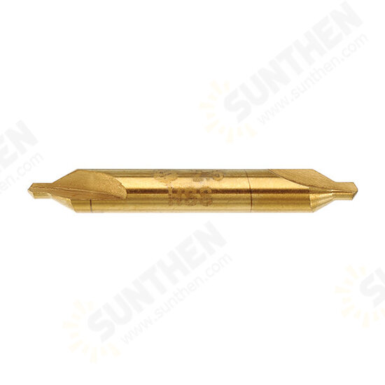 6pcs 1/1.5/2/2.5/3/5mm Center Drills 60 Degree HSS Titanium Coated Countersink Drill Bit