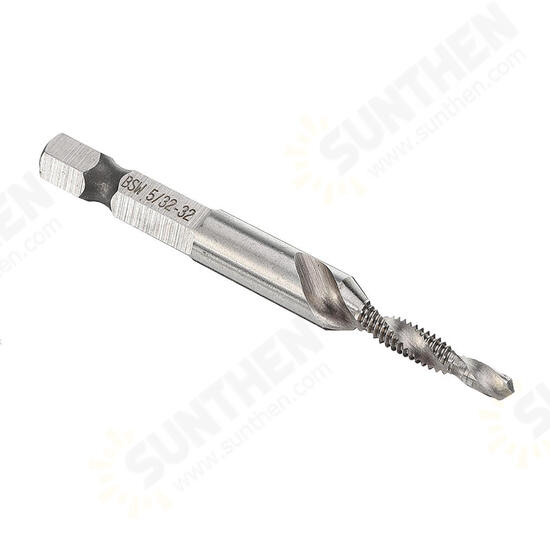 6pcs 1/8-3/8 Inch BSW Thread HSS Combination Drill Tap Bit Set Hex Shank Deburr Countersink Bits 6pcs 1/8-3/8 Inch BSW Thread HSS Combination Drill Tap Bit Set Hex Shank Deburr Countersink Bits