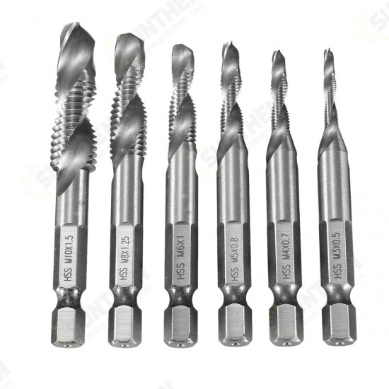6pcs HSS 1/4inch Hex Shank Countersink Drill Bit Set UNC or Metric Deburr Countersink Bits 6pcs HSS 1/4inch Hex Shank Countersink Drill Bit Set UNC or Metric Deburr Countersink Bits