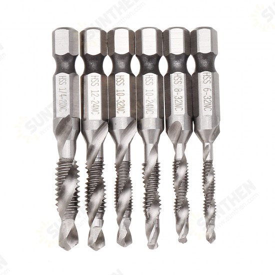 6pcs HSS 1/4inch Hex Shank Countersink Drill Bit Set UNC or Metric Deburr Countersink Bits 6pcs HSS 1/4inch Hex Shank Countersink Drill Bit Set UNC or Metric Deburr Countersink Bits