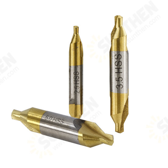 6pcs HSS Center Drill Bit 1/1.5/2/2.5/3/5mm 60 Degree Titanium Coated Countersink Drill Bit 6pcs HSS Center Drill Bit 1/1.5/2/2.5/3/5mm 60 Degree Titanium Coated Countersink Drill Bit