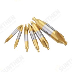6pcs HSS Center Drill Bit 1/1.5/2/2.5/3/5mm 60 Degree Titanium Coated Countersink Drill Bit