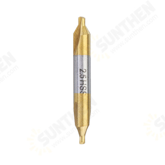 6pcs HSS Center Drill Bit 1/1.5/2/2.5/3/5mm 60 Degree Titanium Coated Countersink Drill Bit 6pcs HSS Center Drill Bit 1/1.5/2/2.5/3/5mm 60 Degree Titanium Coated Countersink Drill Bit