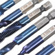 6pcs M3-M10 Combination Drill Tap Bit Set HSS 6542 Blue Nano Coated Deburr Countersink Drill Bits 6pcs M3-M10 Combination Drill Tap Bit Set HSS 6542 Blue Nano Coated Deburr Countersink Drill Bits