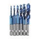 6pcs M3-M10 Combination Drill Tap Bit Set HSS Blue Nano Deburr Countersink Bits with Automatic Center Pin Punch 6pcs M3-M10 Combination Drill Tap Bit Set HSS Blue Nano Deburr Countersink Bits with Automatic Center Pin Punch