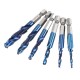 6pcs M3-M10 Combination Drill Tap Bit Set HSS Blue Nano Deburr Countersink Bits with Automatic Center Pin Punch 6pcs M3-M10 Combination Drill Tap Bit Set HSS Blue Nano Deburr Countersink Bits with Automatic Center Pin Punch