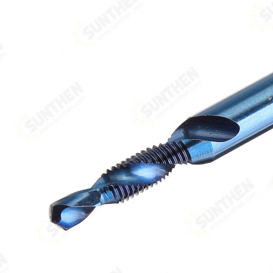 6pcs M3-M10 Combination Drill Tap Bit Set HSS Blue Nano Deburr Countersink Bits with Automatic Center Pin Punch 6pcs M3-M10 Combination Drill Tap Bit Set HSS Blue Nano Deburr Countersink Bits with Automatic Center Pin Punch