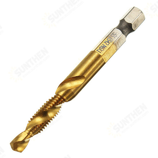 6pcs M3-M10 Hexagon Shank Drill Tap Bit Titanium Plated HSS 6542 Deburr Countersink Bits Screw Thread Metric Tap 6pcs M3-M10 Hexagon Shank Drill Tap Bit Titanium Plated HSS 6542 Deburr Countersink Bits Screw Thread Metric Tap