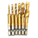 6pcs M3-M10 Hexagon Shank Drill Tap Bit Titanium Plated HSS 6542 Deburr Countersink Bits Screw Thread Metric Tap 6pcs M3-M10 Hexagon Shank Drill Tap Bit Titanium Plated HSS 6542 Deburr Countersink Bits Screw Thread Metric Tap