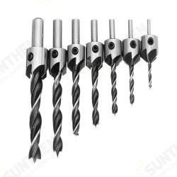 7pcs HSS 5 Flute Countersink Drill Bit Set Reamer Woodworking 3-10mm Chamfer Drill Bits 7pcs HSS 5 Flute Countersink Drill Bit Set Reamer Woodworking 3-10mm Chamfer Drill Bits