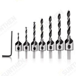 7pcs HSS 5 Flute Countersink Drill Bit Set Reamer Woodworking 3-10mm Chamfer Drill Bits 7pcs HSS 5 Flute Countersink Drill Bit Set Reamer Woodworking 3-10mm Chamfer Drill Bits