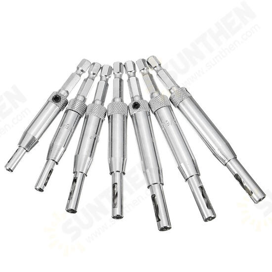 7pcs HSS Self Centering Hinge Drill Bit Door Window Cabinet Woodworking Hole Puncher 7pcs HSS Self Centering Hinge Drill Bit Door Window Cabinet Woodworking Hole Puncher