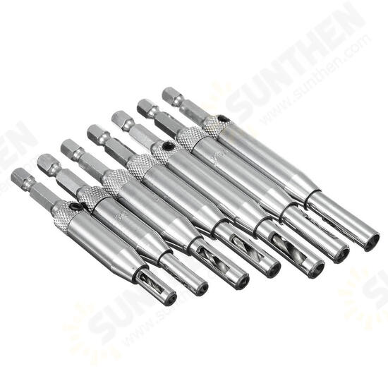 7pcs HSS Self Centering Hinge Drill Bit Door Window Cabinet Woodworking Hole Puncher 7pcs HSS Self Centering Hinge Drill Bit Door Window Cabinet Woodworking Hole Puncher