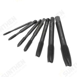 7pcs M3-M12 HSS Nitriding Coated Screw Thread Tap Set Machine Thread Tap Drill