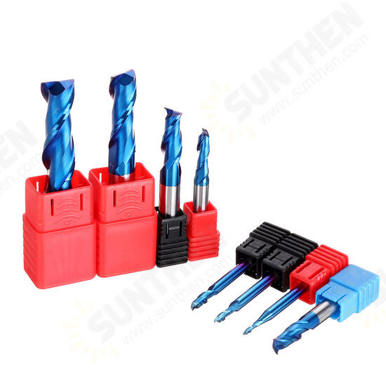 8PCS HRC55 Blue Nano Tungsten Carbide 2 Flute End Mill Set R1-R6 CNC Router Bits for Metal Wood Stainless Steel Aluminum Copper Plastic Acrylic 8PCS HRC55 Blue Nano Tungsten Carbide 2 Flute End Mill Set R1-R6 CNC Router Bits for Metal Wood Stainless Steel Aluminum Copper Plastic Acrylic