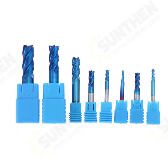 8Pcs Blue Naco 2-12mm 4 Flutes Carbide End Mill Set HRC50 Tungsten Steel Milling Cutter Tool 8Pcs Blue Naco 2-12mm 4 Flutes Carbide End Mill Set HRC50 Tungsten Steel Milling Cutter Tool