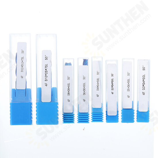 8Pcs Blue Naco 2-12mm 4 Flutes Carbide End Mill Set HRC50 Tungsten Steel Milling Cutter Tool 8Pcs Blue Naco 2-12mm 4 Flutes Carbide End Mill Set HRC50 Tungsten Steel Milling Cutter Tool
