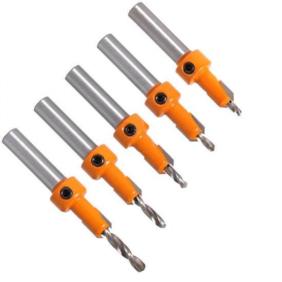 8mm Shank HSS Woodworking Countersink Drill Router Bit 2.8x8 to 4x10mm Carbide Tip Screw Extractor Remon Demolition for Wood Milling Cutter